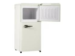 Frigorífico retro. Frigorífico-congelador combinado com um volume total de 60 litros, um volume de congelador de 22 litros
