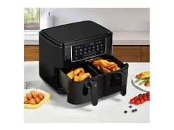 Fritadeira a Ar Sem Óleo 9L Duplo Cestos 2400W Preto Continental Edison