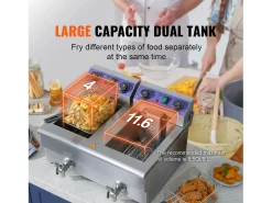 Fritadeira Comercial de Bancada com Tanque Duplo SucceBuy de 6000 W