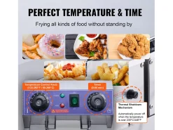 Fritadeira Comercial de Bancada com Tanque Duplo SucceBuy de 6000 W