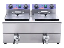 Fritadeira Comercial de Bancada com Tanque Duplo SucceBuy de 6000 W