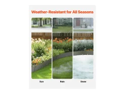 Fronteiras para Plantar SucceBuy Bordas de Jardim em Aço, 5 Peças, 99 x 7,5 cm, Durável, Cinza Escuro