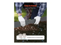 Fronteiras para Plantar SucceBuy Bordas de Jardim em Aço, 5 Peças, 99 x 7,5 cm, Durável, Cinza Escuro