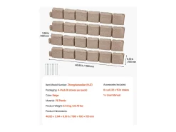 Fronteiras para Plantar SucceBuy Orla de Jardim com Pedra Artificial 1190 x 100 x 155 mm