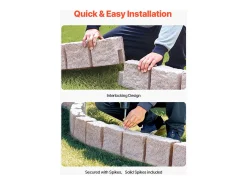 Fronteiras para Plantar SucceBuy Orla de Jardim com Pedra Artificial 1190 x 100 x 155 mm