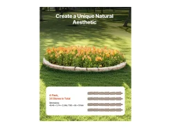 Fronteiras para Plantar SucceBuy Orla de Relvado com Pedra Artificial 1180 x 95 x 57 mm Castanho