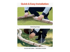 Fronteiras para Plantar SucceBuy Orla de Relvado com Pedra Artificial 1180 x 95 x 57 mm Castanho