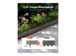Fronteiras para Plantar SucceBuy Orla de Jardim em Aço, 5 Peças, 99 x 10 cm, Anti-Ferrugem, Cinza Escuro