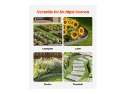 Fronteiras para Plantar SucceBuy Orla de Jardim em Aço, 5 Peças, 99 x 10 cm, Anti-Ferrugem, Cinza Escuro