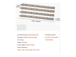 Fronteiras para Plantar SucceBuy Borda de Jardim em Pedra Artificial, 1180 × 95 × 57 mm, Borda de Relvado Realista, Design Modular, Tamanho de Tijolo