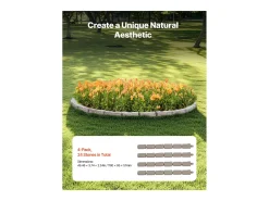 Fronteiras para Plantar SucceBuy Borda de Jardim em Pedra Artificial, 1180 × 95 × 57 mm, Borda de Relvado Realista, Design Modular, Tamanho de Tijolo
