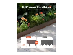 Fronteiras para Plantar SucceBuy Bordas de Jardim em Aço, Embalagem de 5, 99 x 7,5 cm, Resistente à Ferrugem, Castanho