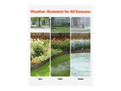 Fronteiras para Plantar SucceBuy Bordas de Jardim em Aço, Embalagem de 5, 99 x 7,5 cm, Resistente à Ferrugem, Castanho
