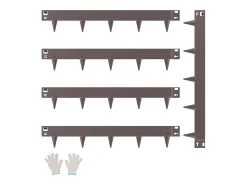 Fronteiras para Plantar SucceBuy Bordas de Jardim em Aço, Embalagem de 5, 99 x 7,5 cm, Resistente à Ferrugem, Castanho