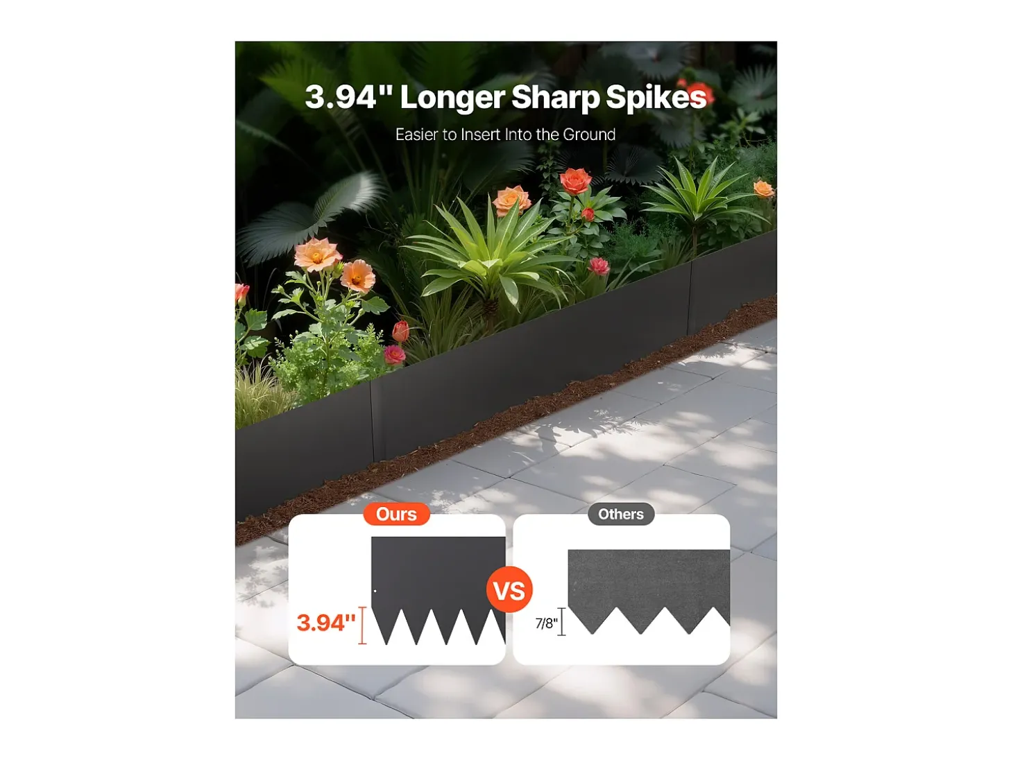 Fronteiras para Plantar SucceBuy Bordas de Jardim em Aço Resistente à Ferrugem, 4 Peças, 1016 x 305 mm