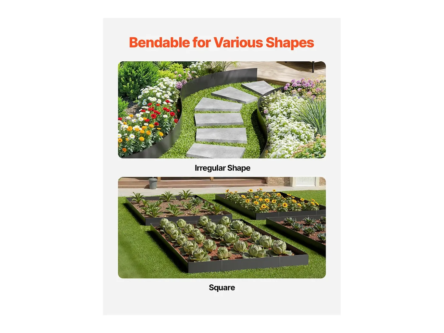 Fronteiras para Plantar SucceBuy Bordas de Jardim em Aço Resistente à Ferrugem, 4 Peças, 1016 x 305 mm