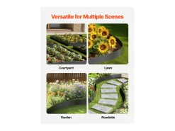 Fronteiras para Plantar SucceBuy Bordas de Jardim em Aço Resistente à Ferrugem, 4 Peças, 1016 x 305 mm