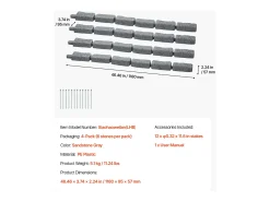 Fronteiras para Plantar SucceBuy Orla de Jardim com Imitação de Pedra Natural 1180 x 95 x 57 mm Cinza