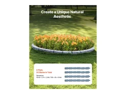 Fronteiras para Plantar SucceBuy Orla de Jardim com Imitação de Pedra Natural 1180 x 95 x 57 mm Cinza