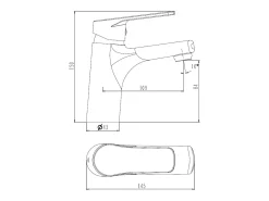 Full Torneira para lavatório baixo branco fosco Essebagno