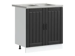 Gabinete Base para Pia Lucca 2 pcs Preto Madeira processada