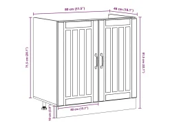 Gabinete Base para Pia Lucca 2 pcs Preto Madeira processada