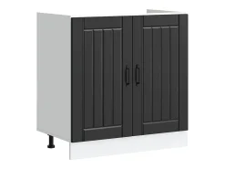 Gabinete Base para Pia Lucca 2 pcs Preto Madeira processada
