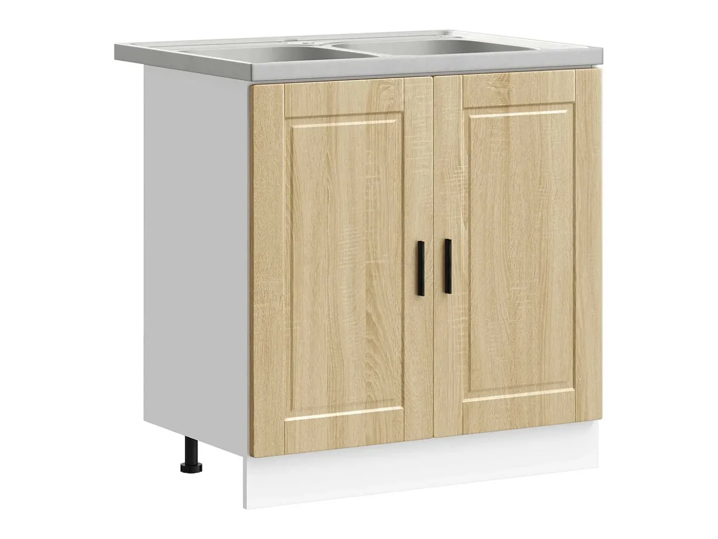 Gabinete Base para Pia Porto 2 pcs Castanho Madeira processada