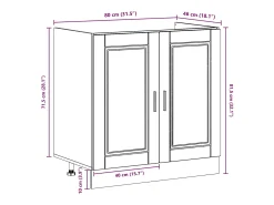 Gabinete Base para Pia Porto 2 pcs Castanho Madeira processada
