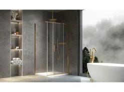 Gabinete De Chuveiro Rea Montana 140X80 Brush Gold