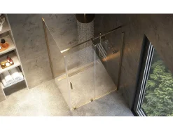 Gabinete De Chuveiro Rea Montana 140X80 Brush Gold