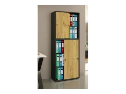 Gabinete do escritório Lona Antracite/carvalho mel L. 70 x A. 184 x P. 37 cm