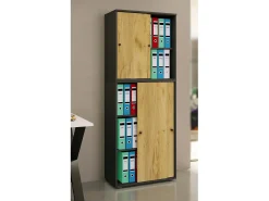 Gabinete do escritório Lona Antracite/carvalho mel L. 70 x A. 184 x P. 37 cm