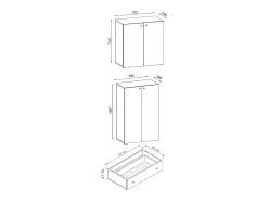 Gabinete do escritório Lona Sonoma Oak A. 200 x L. 70 x P. 39 cm