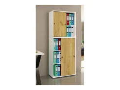 Gabinete do escritório Lona Branco/carvalho de mel L. 70 x A. 184 x P. 37 cm