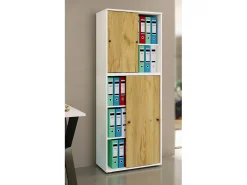 Gabinete do escritório Lona Branco/carvalho de mel L. 70 x A. 184 x P. 37 cm