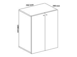 Gabinete do escritório Lona Carvalho Sonoma (Sägerau) L. 70 x A. 111 x P. 38 cm