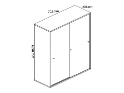 Gabinete do escritório Lona Livro L. 70 x A. 111 x P. 40 cm