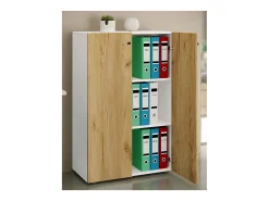 Gabinete do escritório Lona Branco/carvalho de mel L. 70 x A. 111 x P. 38 cm