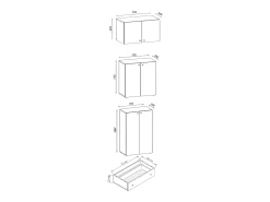 Gabinete do escritório Lona Cinza A. 240 x L. 70 x P. 39 cm