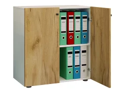 Gabinete do escritório Lona Branco/carvalho de mel L. 70 x A. 74 x P. 40 cm