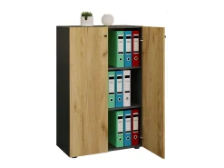 Gabinete do escritório Lona Antracite/carvalho mel L. 70 x A. 111 x P. 38 cm
