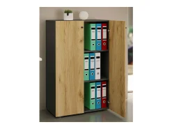 Gabinete do escritório Lona Antracite/carvalho mel L. 70 x A. 111 x P. 38 cm