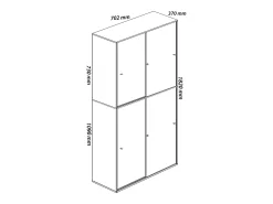 Gabinete do escritório Lona Branco L. 70 x A. 184 x P. 37 cm