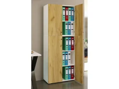 Gabinete do escritório Lona Branco/carvalho de mel L. 70 x A. 184 x P. 40 cm