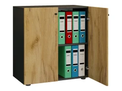 Gabinete do escritório Lona Antracite/carvalho mel L. 70 x A. 74 x P. 40 cm