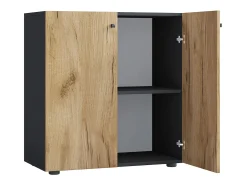 Gabinete do escritório Lona Antracite/carvalho mel L. 70 x A. 74 x P. 40 cm