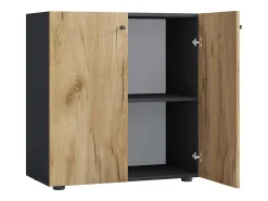 Gabinete do escritório Lona Antracite/carvalho mel L. 70 x A. 74 x P. 40 cm