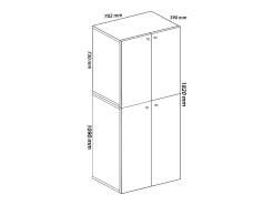 Gabinete do escritório Lona Cinza L. 70 x A. 184 x P. 40 cm
