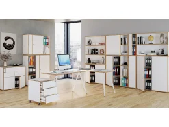 Gabinete do escritório Salia Branco A. 74 x L. 100 x P. 37 cm